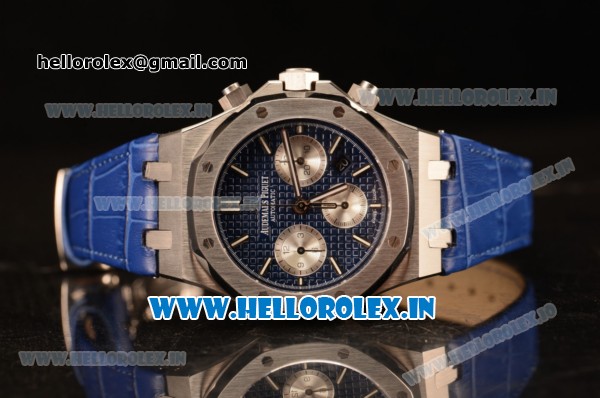 Audemars Piguet Royal Oak Chronograph Blue Dial With Blue Strap Swiss Valjoux 7750 26331ST.OO.1220ST.01 - Click Image to Close